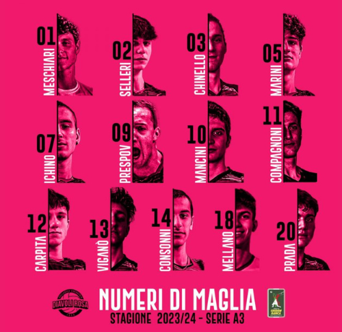 Diavoli Rosa Brugherio numeri di maglia