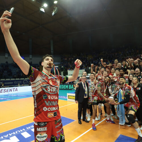 Simone Giannelli Sir Susa Vim Perugia selfie scudetto